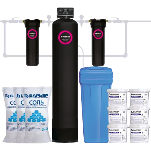 Комплект коттеджной системы Barrier Ace ULTRA А 2,4 с защитой от конденсата (обезжелезивание и умягчение воды)