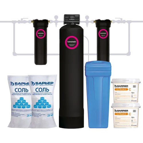 Комплект коттеджной системы Barrier Ace ULTRA C 1,2 с защитой от конденсата (обезжелезивание и умягчение воды)