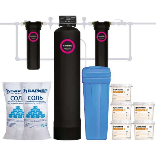 Комплект коттеджной системы Barrier Ace ULTRA C 1,8 с защитой от конденсата (обезжелезивание и умягчение воды)