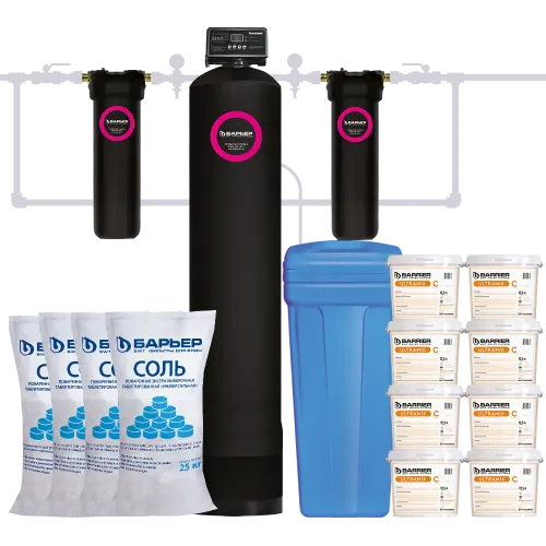 Комплект коттеджной системы Barrier Ace ULTRA C 3,0 с защитой от конденсата (обезжелезивание и умягчение воды)