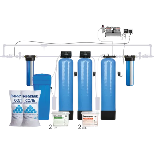 Комплект коттеджной системы Barrier Ace ULTRA Р 1,2 lite (аэрация+обезжелезивание и умягчение воды)