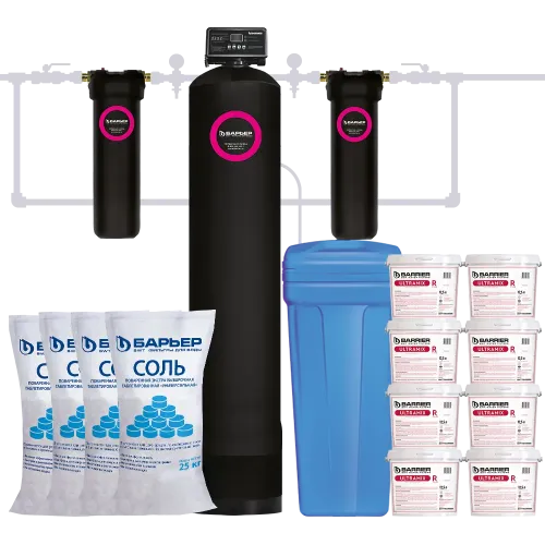 Комплект коттеджной системы Barrier Ace ULTRA R 3,0 с защитой от конденсата (обезжелезивание и умягчение воды)