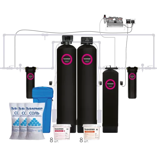 Комплект коттеджной системы Barrier Ace ULTRA R 3,0 с защитой от конденсата (аэрация+обезжелезивание и умягчение воды)