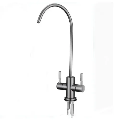 Кран для чистой воды двухходовой (цвет - темно серый)